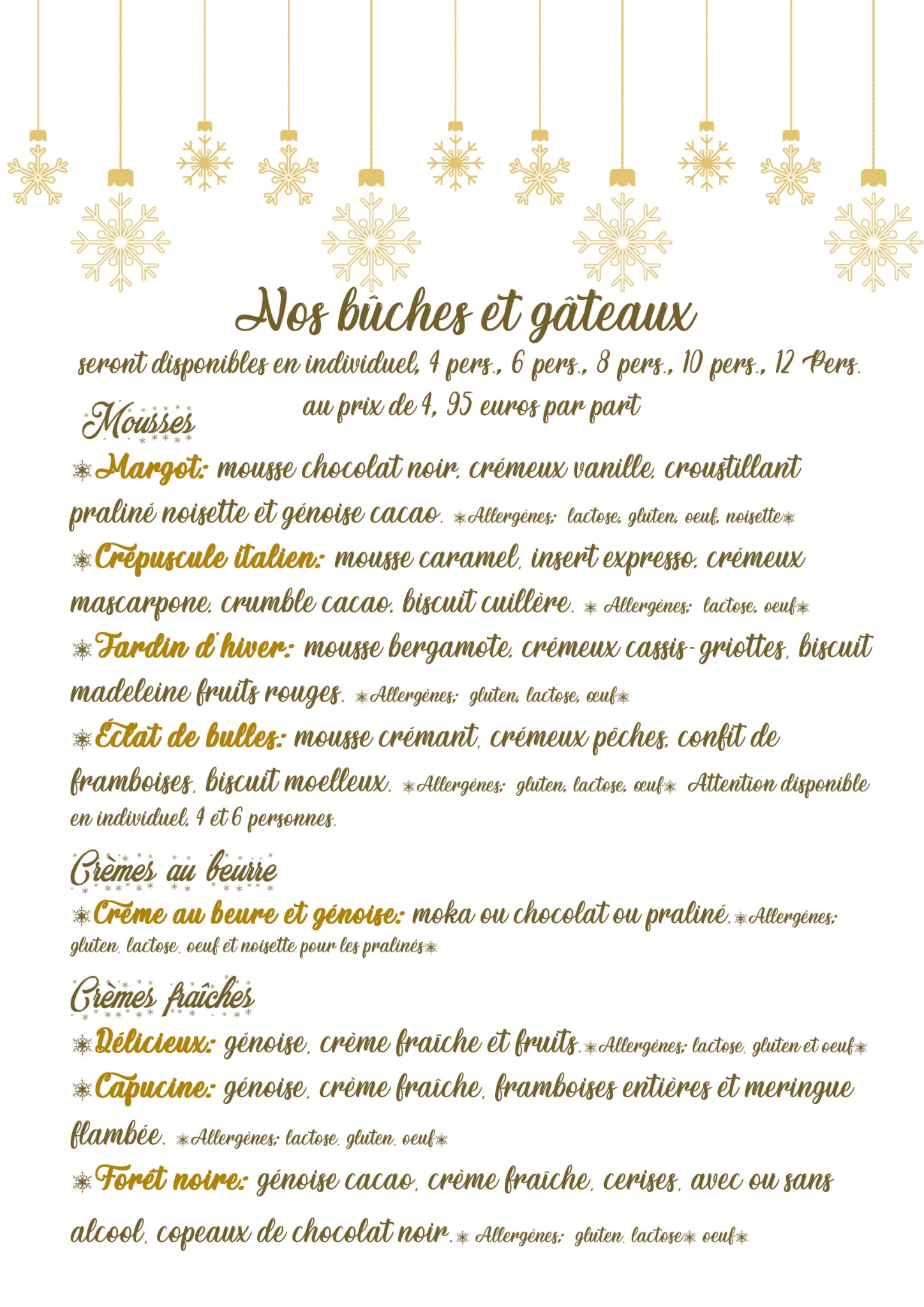 Menu de fin d'année 2025 - 2026