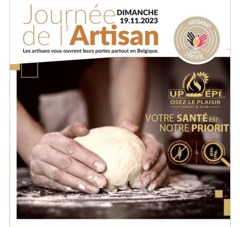 image de deux mains qui pétrissent un pain illustrant l'affiche de la journée de l'artisan